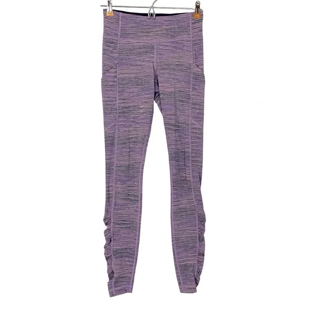 Lululemon Speed Tight IV Womens 4 Small Space Dye Camo Tender Violet Black Grape